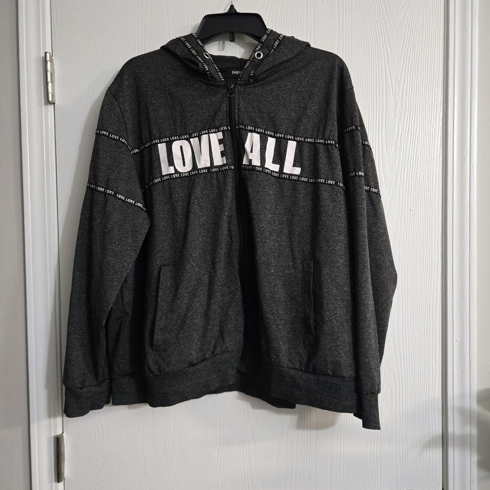 Women's Size 3X NEW LOOK Full Zip Hoodie | Gray